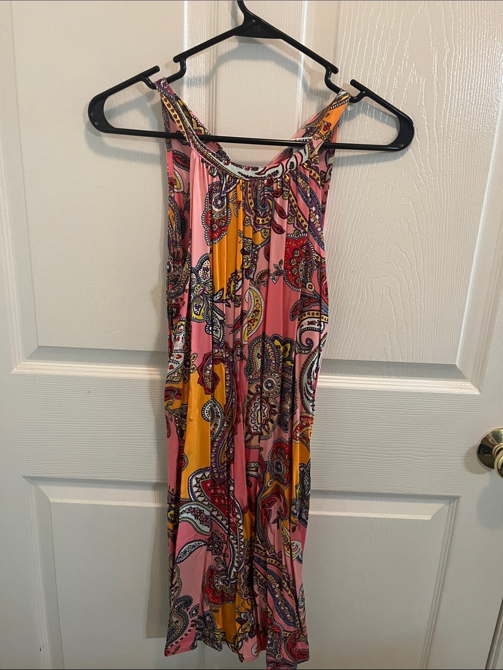 Old Navy Pink and Mustard Paisley Maxi Dress